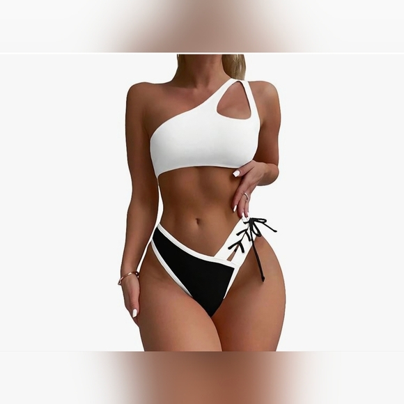 SherryDC Women's Cheeky Cutout One Shoulder Bikini #480 - Picture 6 of 9
